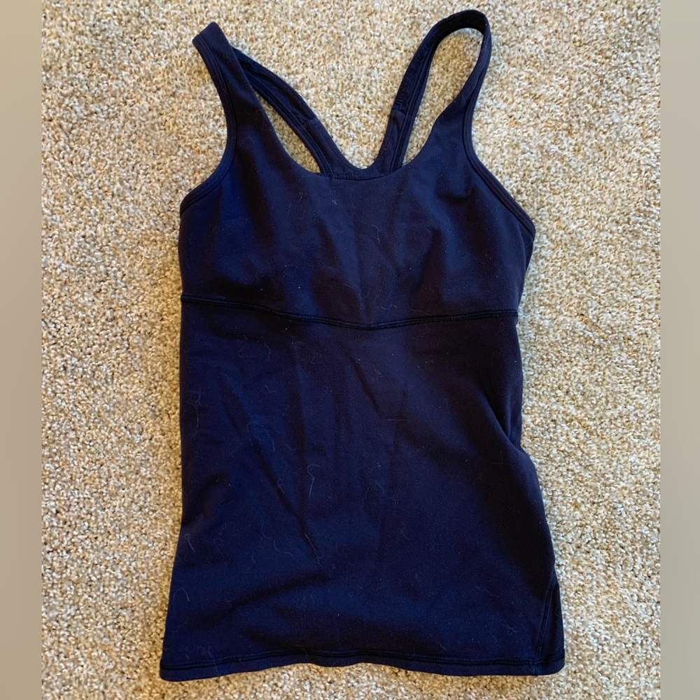 Lululemon navy blue workout top size 4